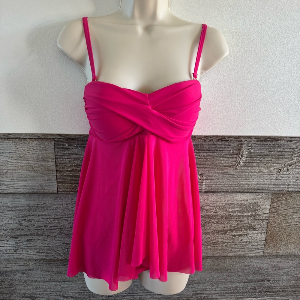 Shore Shapes Swimwear tummy control swimsuit dress fuchsia Size 8 NWT